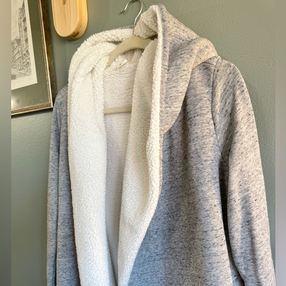 GAP Sherpa Lined Open Sweater Jacket - Picture 6 of 11